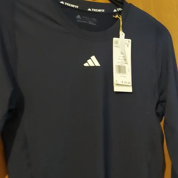 Adidas Men's Techfit Performance Long-Sleeve Training T-Shirt - Legend Ink - Picture 6 of 6